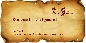 Kurzweil Zsigmond névjegykártya